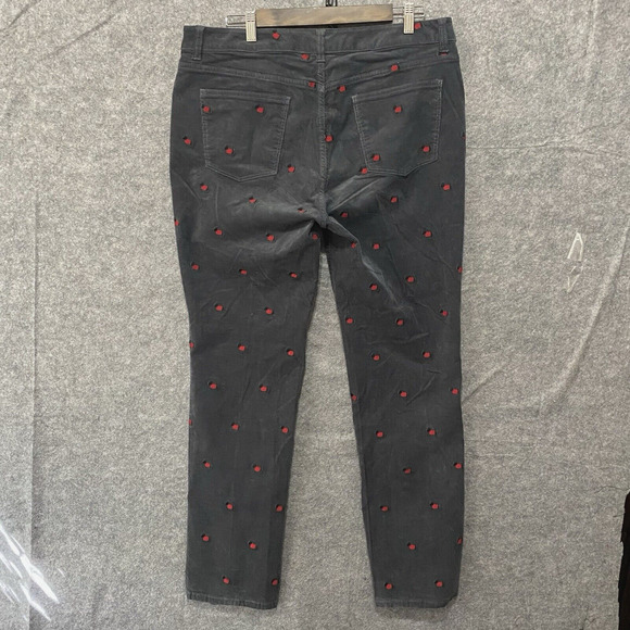 Talbots Corduroy Pants Womens Sz 14 Gray Scottish Terrier Simply Flattering - Picture 2 of 9